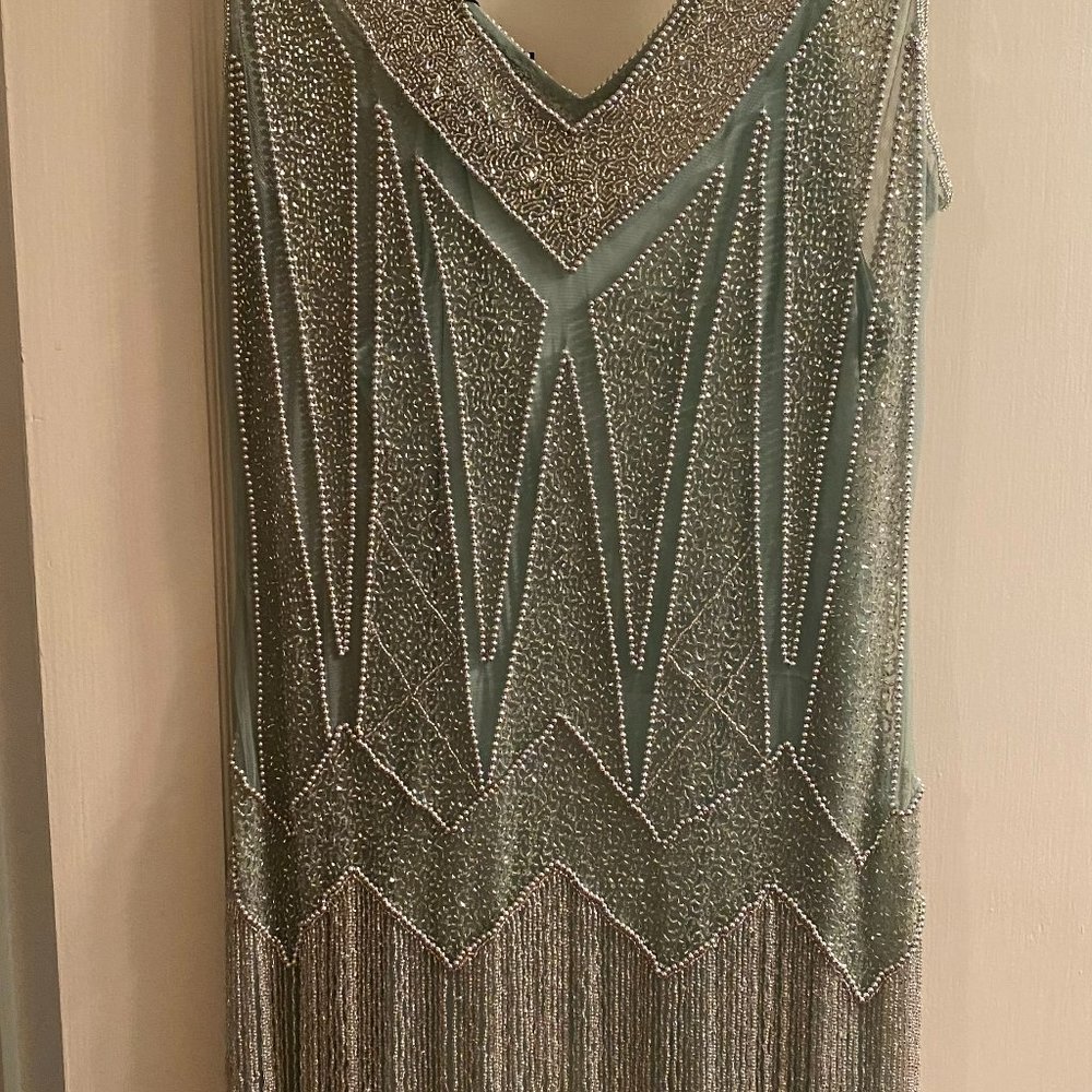 Chic Silver Green Mini Dress